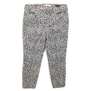 Ella Moss High Rise Skinny Ankle Jeans Womens Tan Cheetah Print Stretch Size 31